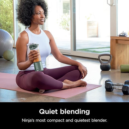 Ninja BC151EM Blast Portable Blender, Cordless, 18oz. Vessel, Personal Blender-for Shakes & Smoothies, BPA Free, Leakproof-Lid & Sip Spout, USB-C Rechargeable, Dishwasher Safe Parts, Forest Green