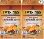 Load image into Gallery viewer, Twinings Orange &amp; Cinnamon Spice Herbal Tea Individually Wrapped Bags, 20 Count (Pack of 2), Naturally Caffeine-Free, Enjoy Hot or Iced, 20 Teabags