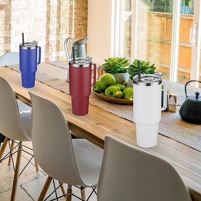 HASLE OUTFITTERS 40 oz Stainless Steel Tumbler with Handle, Vacuum Insulated Tumblers Bulk, Reusable Double Wall Travel Coffee Mug, Durable Powder Coated Water Bottles(Dark Blue, 8)