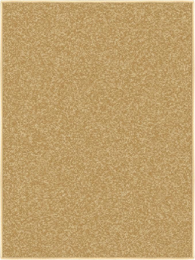 Ottomanson Rugs for Entryway 2'3" x 3' Non Slip Solid Small Area Rugs Durable Front Door Mat Rug Stain Resistant Entrance Rugs for Bathroom Kitchen Bedroom & Living Room, Beige