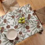 Load image into Gallery viewer, Designer Christmas Beige Linen Extra Long Tablecloth Rectangle,Pinecones Pattern Indoor Table Cloths,Washable Decor Tablecloths for Dining Thanksgiving Kitchen,67"*118"-Carol B
