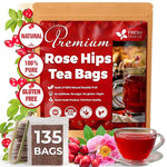 Load image into Gallery viewer, FreshDrinkUS, Premium 135 Rosehip Tea Bags, 100% Natural &amp; Pure from Rose Hip Fruits. Loose Rosehip Herbal Tea. Made with Natural Material Tea Bags. No Sugar, No Caffeine, No Gluten, Vegan.