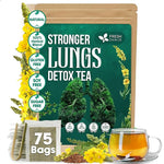 Load image into Gallery viewer, FreshDrinkUS, StrongerLungs 75 Tea Bags - Mullein Leaf, Ginseng, Elderberry, Ginger &amp; Thyme - Supports Lung Cleanse, Congestion Relief &amp; Mucus Detox - Caffeine-Free &amp; All-Natural