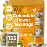 Load image into Gallery viewer, FreshDrinkUS, Premium 135 Calendula Tea Bags, 100% Natural and Pure Calendula Flowers, Eco-conscious Tea Bags. Herbal Tea. No Sugar, No Caffeine, No Gluten, Vegan.