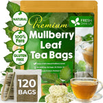 Load image into Gallery viewer, FreshDrinkUS, Premium 120 Mulberry Leaf Tea Bags, 100% Natural &amp; Pure from Mulberry Leaves. Loose Leaf Herbal Tea. Made with Natural Material Tea Bags. No Sugar, No Caffeine, No Gluten, Vegan.