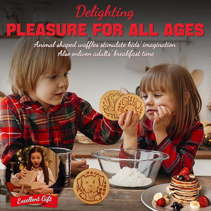 6-in-1 Mini Waffle Maker With Removable Plates, 4.5'' Mini Waffle Iron for Holidays, Parties & Events Waffle Maker Machine, 8 Plates with Premium Ceramic Coating, White