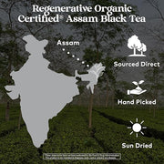 Organic India Purely Assam Black Tea - Caffeinated Herbal Tea Bags with Natural Assam Leaves, Enjoy with Milk & Sweetener, USDA Organic, Non-GMO, Fairtrade Certified - 18 Bags (Pack of 6)