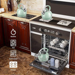 Load image into Gallery viewer, Tea Kettles Stovetop, 2.64 Quart Induction Whistling Tea Kettles Food Grade Stainless Steel Teapots with Cool Touch Handle Mint Green