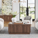 Load image into Gallery viewer, Lift Top Coffee Table with Storage, Mid Century Modern Coffee Table with Arched Design, 31.5" Square Tea Table with Wood Grain, Multifunctional Center Table for Living Room, Office, Walnut