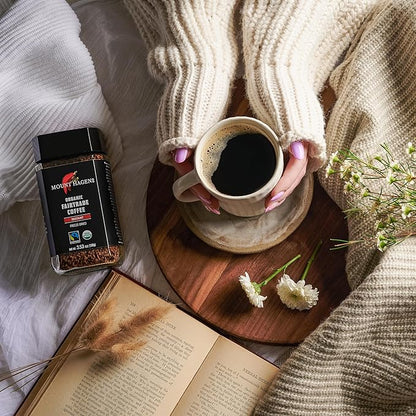 Mount Hagen 3.53oz Organic Freeze Dried Instant Coffee - 12 pack | Eco-friendly Coffee Made From Organic Medium Roast Arabica Beans | Fair-Trade Coffee Instant [12 x 3.53oz Jar]