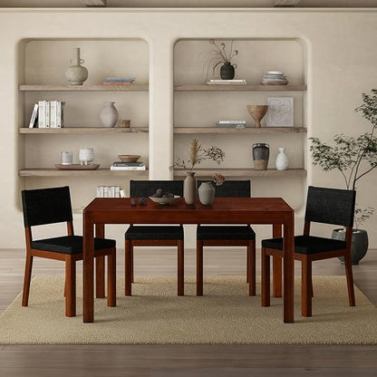 NTC Flow 55 Inch Modern Design, Rectangular Dinner Table for Dining Room, Living Room Furniture, Effortless Assembly, Dark Walnut