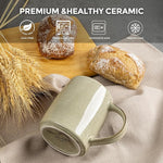 Load image into Gallery viewer, GBHOME Large Coffee Mugs Set of 6, 18oz Handmade Ceramic Coffee Mugs Set with Gradient color for Latte/Tea/Beer/Hot Cocoa, Dishwasher &amp; Microwave Safe, Khaki