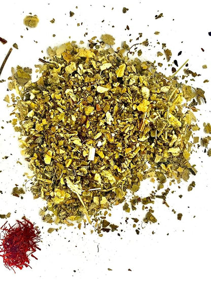 FIRE TEAS Organic Mullein Leaf Herbal Tea w/Ginger & Saffron - Respiratory & Lung Cleanse Herbal Tea, Mucous Membranes Support, Great Health Benefits, Loose Leaf -