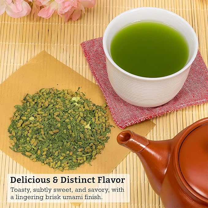 SUGIMOTO TEA Japanese Matcha Genmaicha Green Tea Loose Leaf 1.0 lb (454 g) Pack of 1