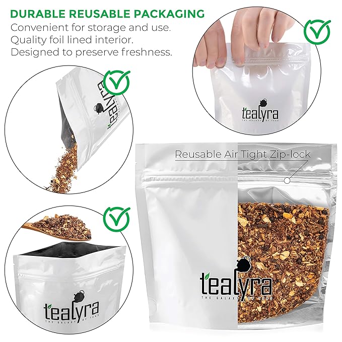 Tealyra - Rooibos - Red Burner Chai - Ginger - Anise - Cinnamon - Red Bush Tea - Spicy Herbal Loose Leaf Tea - Antioxidants Rich - Caffeine-Free - 110g (4-ounce)