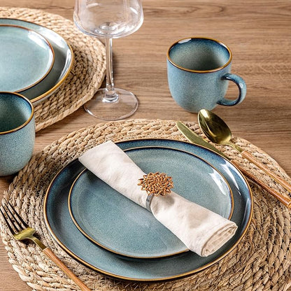 AmorArc 12oz Coffee Mugs, Ceramic Coffee Mugs set of 6 for Man, Woman, Dad, Mom, Modern Coffee Mugs with handle for Latte/Cappuccino/Milk/Cocoa. Dishwasher&Microwave Safe, Ocean Blue