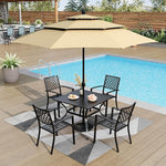 Load image into Gallery viewer, PHI VILLA Wrought Iron Patio Dining Chairs, Stackable Black Outdoor Patio Chairs Set of 4, Metal Patio Chairs, Support 300 LBS, Black