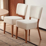 Load image into Gallery viewer, Howtek Modern Dining Chairs Set of 2 with 6.3" Thick Seat Cushions, Space-Saving Stackable Upholstered Kitchen Chairs, Ergonomic Backrest &amp; Metal Legs, White