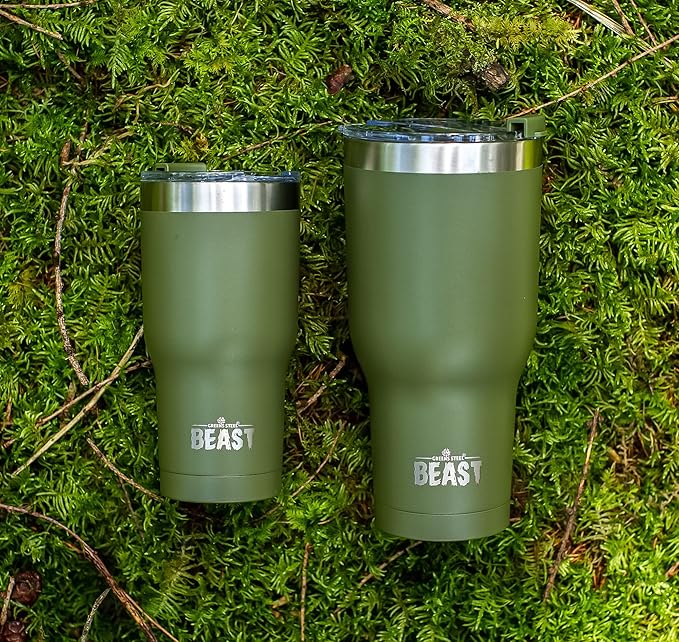 Beast 30 oz Tumbler Stainless Steel Vacuum Insulated Coffee Ice Cup Double Wall Travel Flask (Army Green)