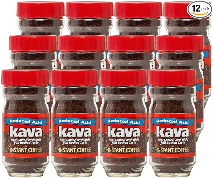 Kava Acid-Neutralized Instant Coffee, 4 Ounce (Pack of 12)