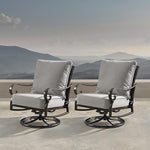 Load image into Gallery viewer, Oakland Living Aluminum Outdoor Swivel Club Finish with Thick Grey Polyester Cushions (Set of 2) Deep Seating Rocking Chairs, Antique Copper (AZRICA-2CHAIR-AC)