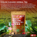 Load image into Gallery viewer, FreshDrinkUS, Premium Colon Cleanse Tea – 60 Tea Bags – Rhubarb Root &amp; Hawthorn Berry with Senna, Lotus Leaf, Valerian Root &amp; Psyllium Husk – Herbal Blend, Caffeine-Free. Vegan