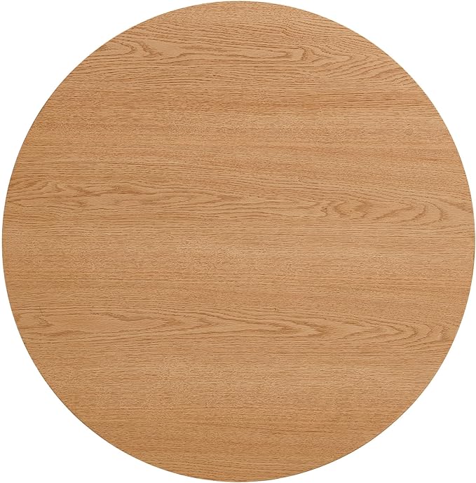 NORDICANA Nesting Round Coffee Table Set of 2, Boho 2 Piece Side Table End Table Set for Living Room Bedroom, Manufactured Wood Top with Oak Veneer