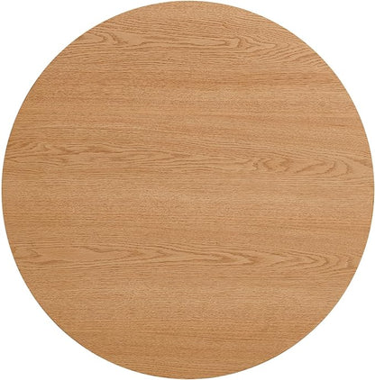 NORDICANA Nesting Round Coffee Table Set of 2, Boho 2 Piece Side Table End Table Set for Living Room Bedroom, Manufactured Wood Top with Oak Veneer