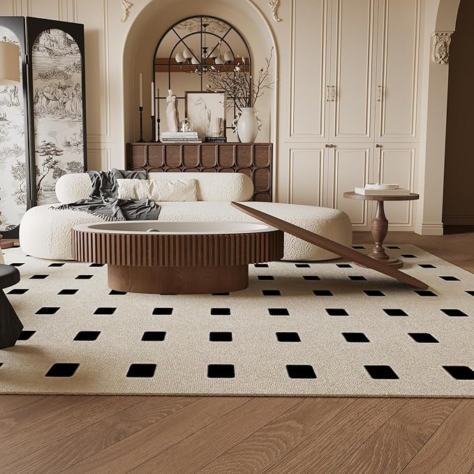 47 Inch Oval Drum Coffee Table with Storage, Handcraft Fluted Drum Coffee Table, Modern Wooden Oval Cocktail Tea Table Center Table with Sturdy Pedestal for Living Room Apartment (Walnut)