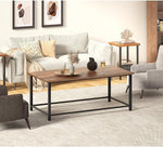Load image into Gallery viewer, SENIG Coffee Table, Modern Industrial Style Rectangular Table, Brown Wood and Sturdy Metal Side End Table, Rustic Accent Functional Coffee Table for Living Room. 39.3 x 20 x 16