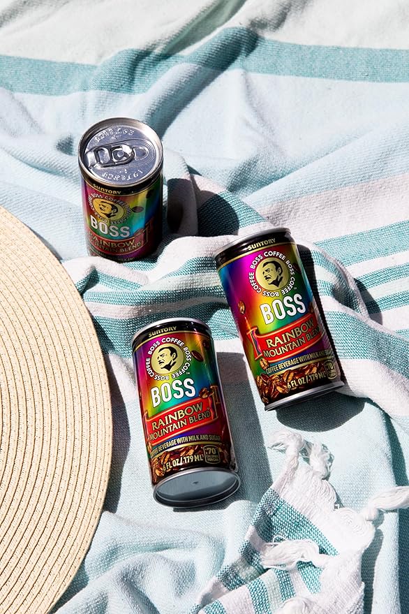 BOSS Coffee by Suntory – Rainbow Mountain Blend Japanese Flash Brew Coffee, 6oz 12 Pack, Imported from Japan, Espresso Doubleshot, Ready to Drink, Contains Milk, No Gluten