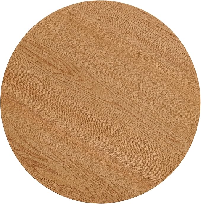 NORDICANA Single Accent Side Table for Living Room, 19.6 Inch Wide 19.6 Inch Tall Oak Color Round End Table for Sofa, Bedroom, Manufactured Wood Top with Oak Veneer