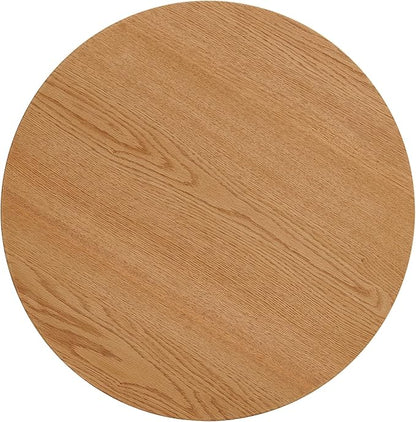 NORDICANA Single Accent Side Table for Living Room, 19.6 Inch Wide 19.6 Inch Tall Oak Color Round End Table for Sofa, Bedroom, Manufactured Wood Top with Oak Veneer