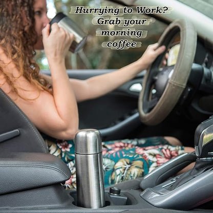 Mixpresso Coffee Flask & Coffee Mug, Stainless Steel Coffee vacuum flask For Hot Coffee or Cold Tea Fits Car Caddy or Backpack, Leak Proof Travel Mug, 17 Ounce Coffee Thermos