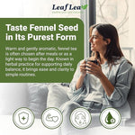 Load image into Gallery viewer, LeafLea 80 Premium Fennel Tea Bags, Pure Dried Fennel Seed Tea, Daily Ease &amp; Balance, Naturally Sweet Taste, Caffeine-Free, Sugar-Free, Non-GMO, Vegan, Individually Wrapped