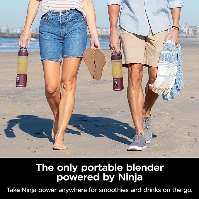 Ninja BC151CR Blast Portable Blender, Cordless, 18oz. Vessel, Personal Blender-for Shakes & Smoothies, BPA Free, Leakproof-Lid & Sip Spout, USB-C Rechargeable, Dishwasher Safe Parts, Cranberry Red