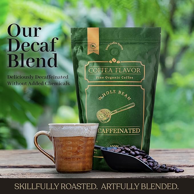 Coffea Flavor Fine Organic Coffee - Classic decaf Ground Coffee Medium Roast | 100% Arabica Coffee| Perfect for Espresso | USDA Certified Organic | Fair Trade | Grown and Roast in the Caribbean |16 Oz