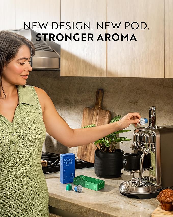 ROSSO CAFFÈ 60 Espresso Coffee Pods for Nespresso Original Machines - Premium Capsule Sampler Variety Pack 6 Flavors, Rich Breakfast to Intense Roasts