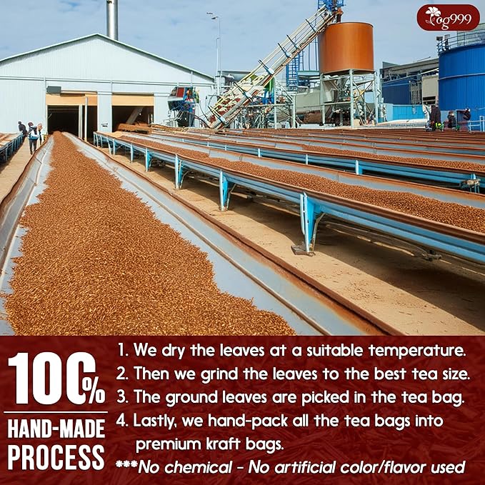 TOG999, 135 Premium Red Rooibos Tea Bags, 100% Natural & Pure from Rooibos Tea Leaves. Loose Leaf Rooibos Herbal Tea. Made with Natural Material Tea Bags. No Sugar, No Caffeine, No Gluten, Vegan.