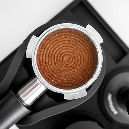 Normcore 51mm Espresso Coffee Tamper with Ripple Base - Spring Loaded Tamper - 15lb / 25lb / 30lbs Replacement Springs - Anodized Aluminum Handle and Stand