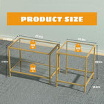 Load image into Gallery viewer, Coffee Table Set of 2,Gold Glass Nesting Coffee Side End Table,Square Modern Center Table for Living Room,Bedroom and Small Spaces,Tempered Glass-top with Sturdy Metal Frame, Easy Assembly