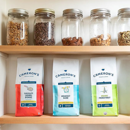 Cameron's Coffee Roasted Ground Coffee Bag,Sea Salt Caramel Cold Brew, 12 ounce Pack of 6