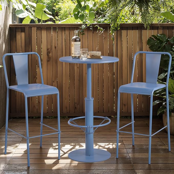 Minimalist High Pub Table 41.3inch Tall Bar Table Modern Patio Table for Backyard Retro Dinner Table in Home Kitchen Industrial Metal Display Stand