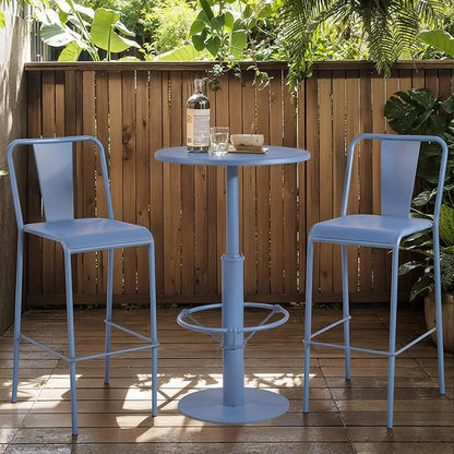 Minimalist High Pub Table 41.3inch Tall Bar Table Modern Patio Table for Backyard Retro Dinner Table in Home Kitchen Industrial Metal Display Stand