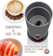 Moss & Stone Electric Milk Frother Latte Art Steamer, Electric Cappuccino Machine And Milk Warmer, Hot Foam Maker and Milk Warmer for Latte, Cappuccinos, Macchiato, Hot Chocolate Milk