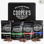 Load image into Gallery viewer, Bourbon &amp; Whiskey Barrel Aged Coffee Box Set with Four Whole Bean Single Origin Coffees (Colombia, Sumatra, Ethiopia, Rwanda) Premium Small-Batch Gourmet Roasted Coffee Gift (Pack or 4)