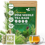 Load image into Gallery viewer, FreshDrinkUS, Pine Needle Tea Bags – 75 Tea Bags, Naturally Caffeine-Free, Refreshing Herbal Tea, Wild-Harvested Pine Leaves, Aromatic and Soothing – Non-GMO &amp; Eco-Friendly Packaging
