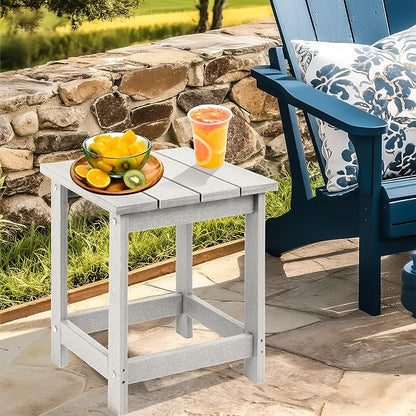 LZRS Adirondack Square Outdoor Side Table for Patio, Pool Composite Patio Table,HDPE End Tables for Backyard,Pool, Indoor Companion, Easy Maintenance & Weather Resistant(Sand)