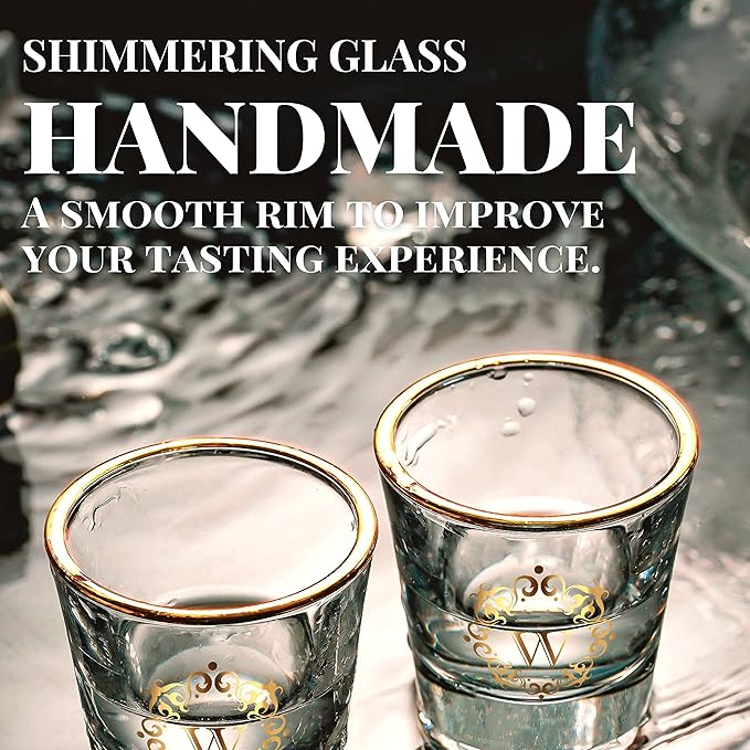 Personalized Shot Glass Set, Custom Gifts for Tequila, Vodka, or Whiskey Lovers, Birthday, Christmas Gifts for Him, Her, 2 Pack, with Initial V