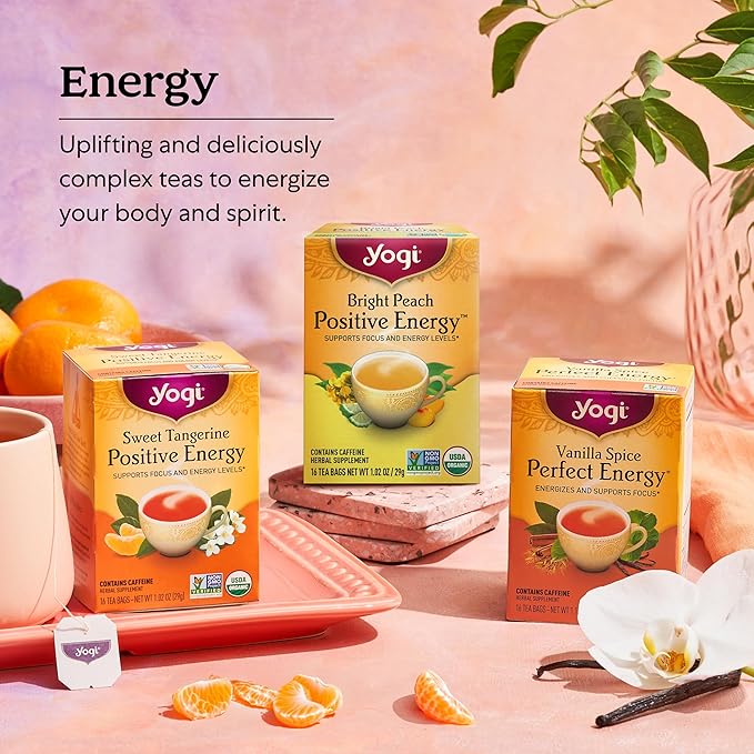 Yogi Tea Vanilla Spice Perfect Energy Tea - 16 Tea Bags per Pack (6 Packs) - Organic Vanilla Energy Tea - Focus Tea - Includes Green Tea, Black Tea, Ashwagandha, L-Theanine & More